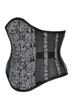 Silver Brocade Underbust Corset With Mesh Panels 5 Silver Brocade Underbust Corset With Mesh Panels -Corset Story NS 1203 813e9b95 8d9f 45f9 beec 16bc36f95b45