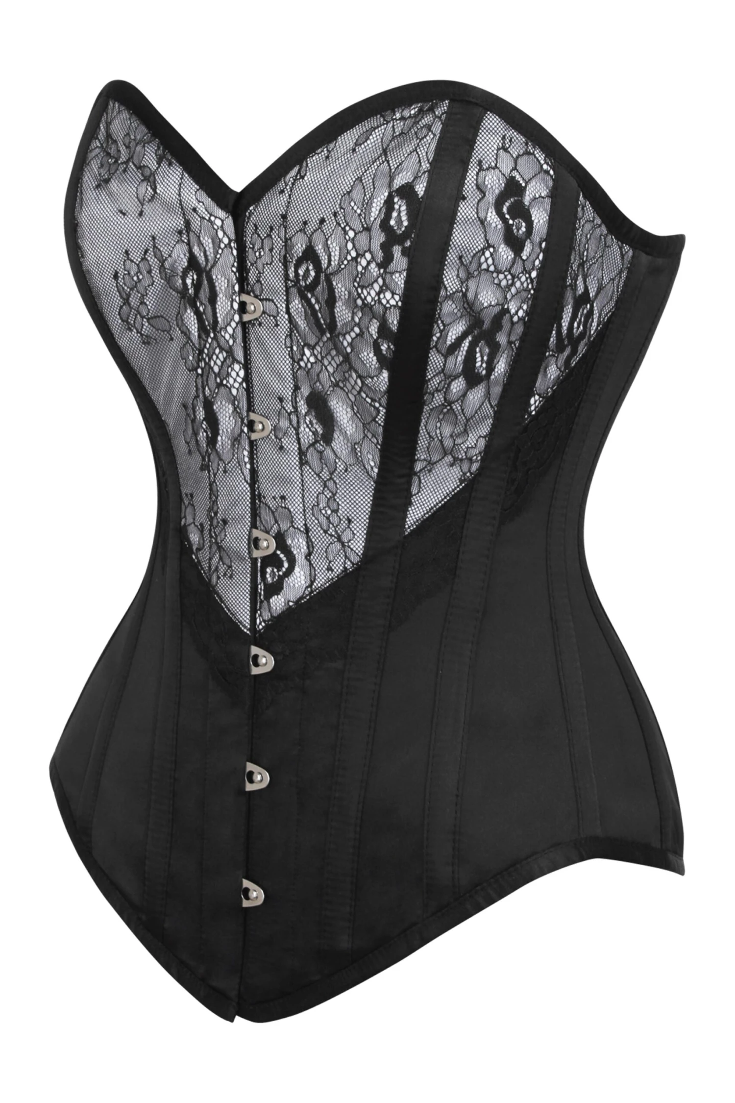 Silver And Black Overbust Lingerie Corset 3 Silver And Black Overbust Lingerie Corset - Image 3