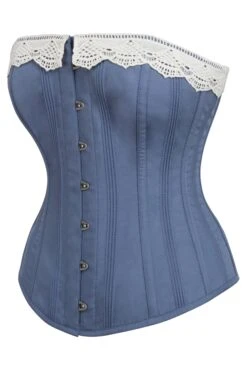 Historically Inspired Blue Longline Corset With Lace Trim 5 Historically Inspired Blue Longline Corset With Lace Trim -Corset Story NS 1333 3ac64ea6 8160 4859 a289 910ae928cc63
