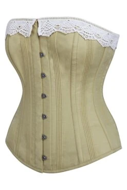 Historically Inspired Taupe Green Longline Corset With Lace Trim 5 Historically Inspired Taupe Green Longline Corset With Lace Trim -Corset Story NS 1343 0feee87d 4836 4ca0 9150 f96854b6a78c