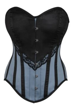 Black And Grey Waist Taming Overbust Corset