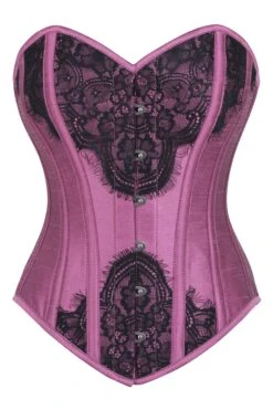Pink Waist Taming Overbust With Black Lace