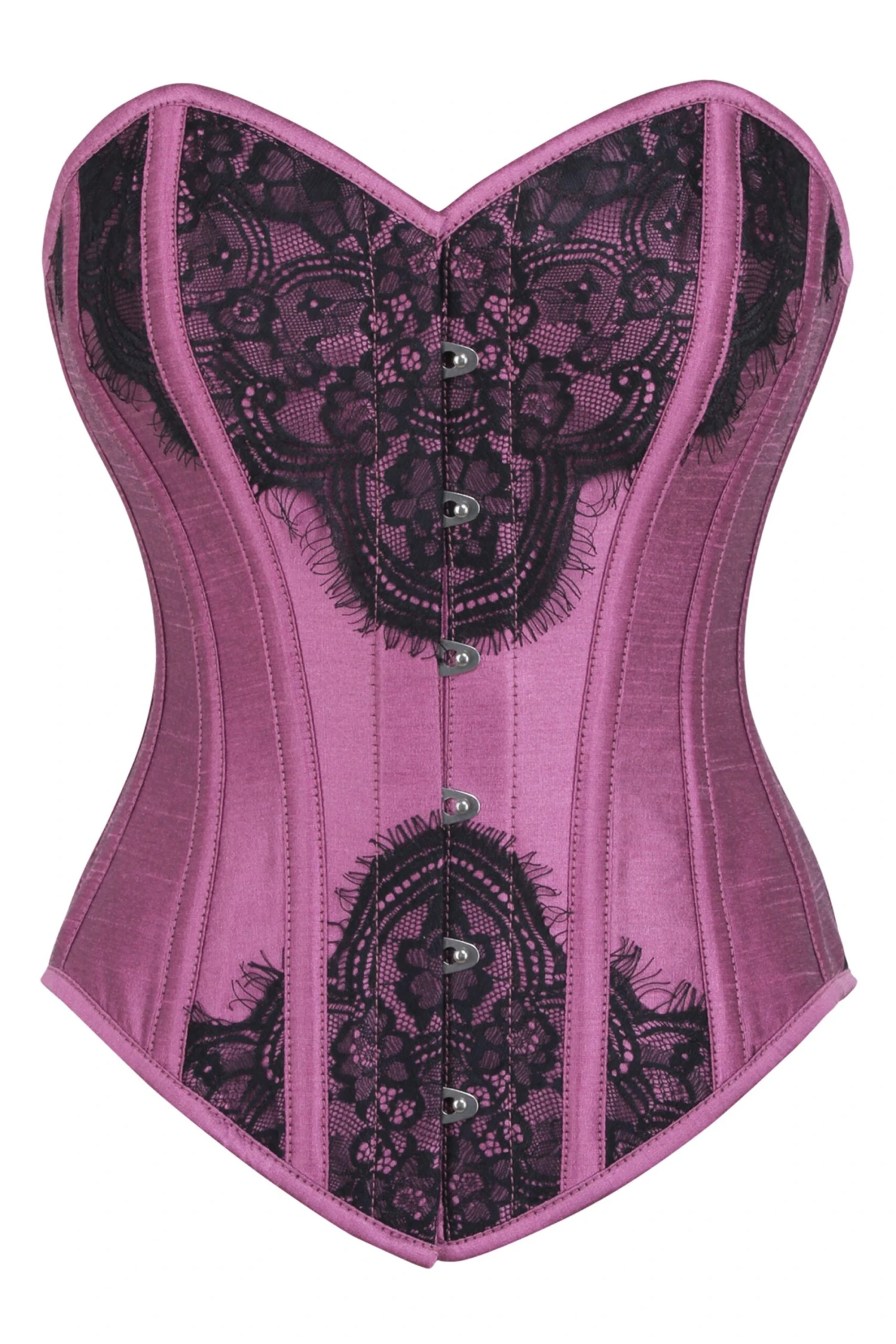 Pink Waist Taming Overbust With Black Lace 1 Pink Waist Taming Overbust With Black Lace