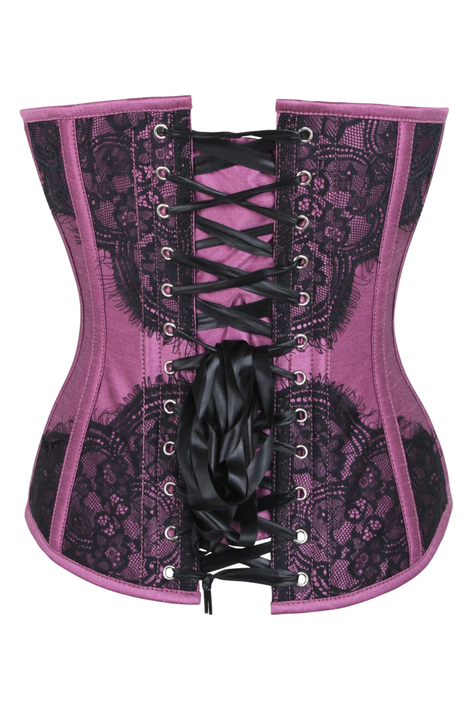 Pink Waist Taming Overbust With Black Lace 2 Pink Waist Taming Overbust With Black Lace - Image 2