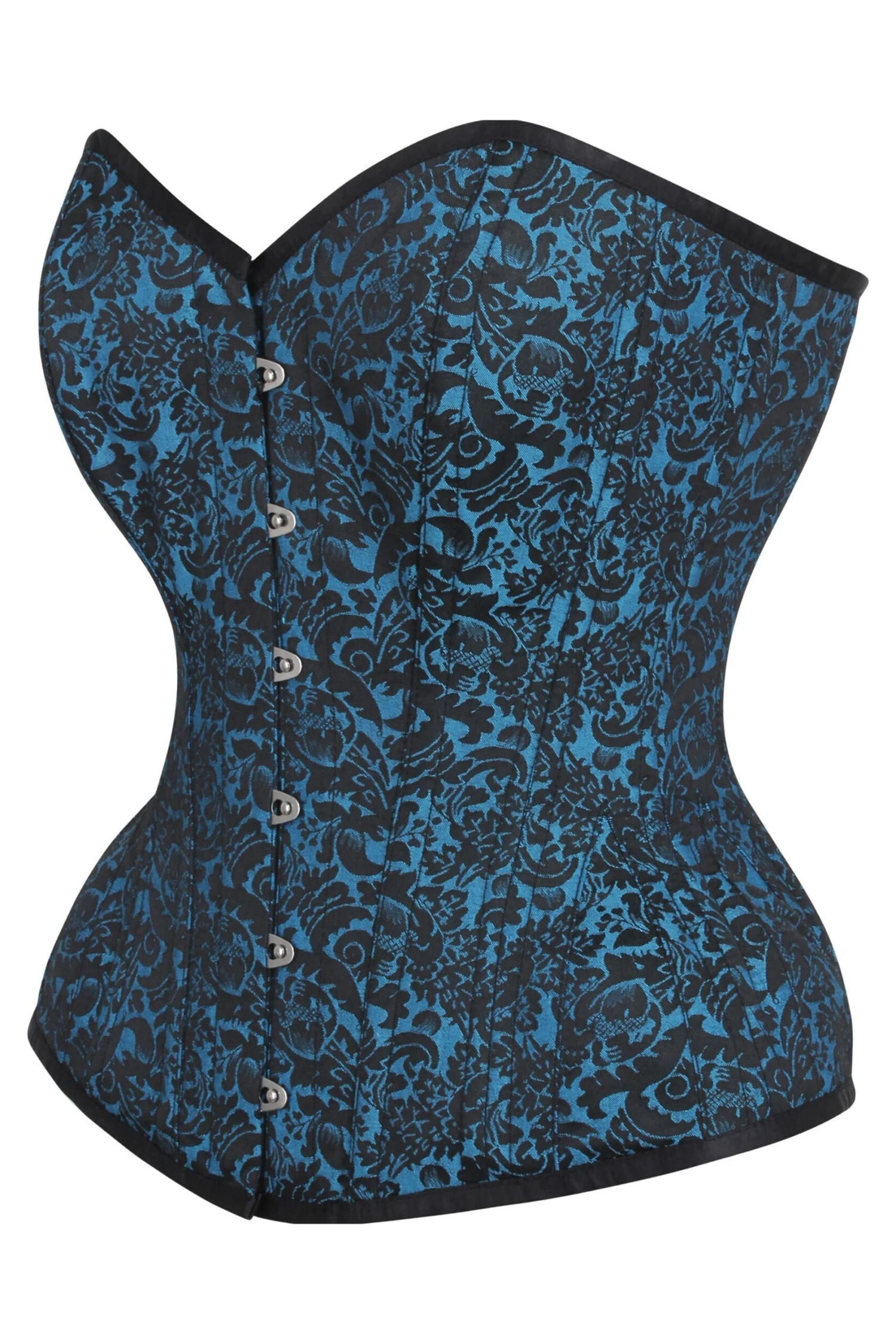 Turquoise Brocade Expert Waist Training Overbust Corset 3 Turquoise Brocade Expert Waist Training Overbust Corset - Image 3