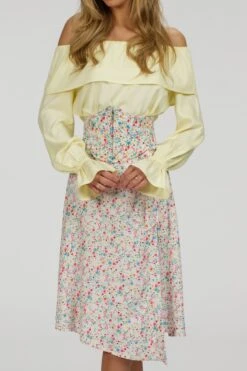 Iris Ditsy Print Cotton Waspie Belt With Zip Front -Corset Story SC 001 website 1