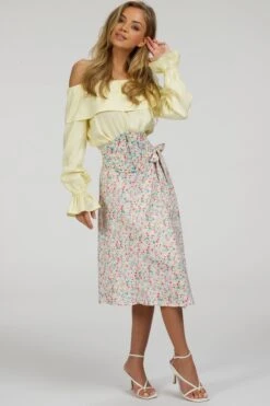 Iris Ditsy Print Cotton Waspie Belt With Zip Front -Corset Story SC 001 website 3