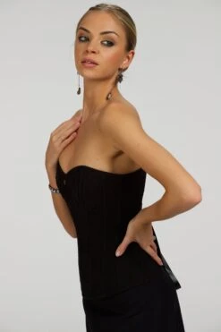 Dahlia Black Broderie Anglaise Cotton Overbust Corset With Zip Front 23 Dahlia Black Broderie Anglaise Cotton Overbust Corset With Zip Front -Corset Story SC 004 website 9