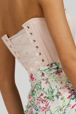 Dahlia Prairie Pink Cotton Overbust Corset With Zip Front 22 Dahlia Prairie Pink Cotton Overbust Corset With Zip Front -Corset Story SC 007 website 7
