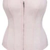 Dahlia Prairie Pink Cotton Overbust Corset With Zip Front