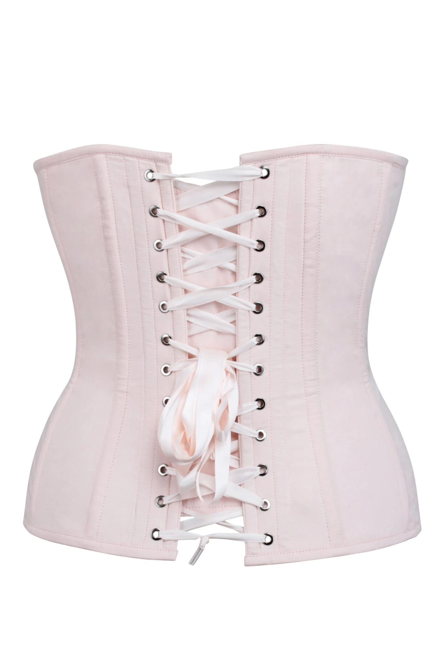 Dahlia Prairie Pink Cotton Overbust Corset With Zip Front 8 Dahlia Prairie Pink Cotton Overbust Corset With Zip Front - Image 8