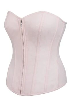 Dahlia Prairie Pink Cotton Overbust Corset With Zip Front 20 Dahlia Prairie Pink Cotton Overbust Corset With Zip Front -Corset Story SC 0073