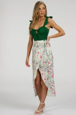 Daphne Heritage Green Cotton Corset Top With Straps -Corset Story SC 029 website 2