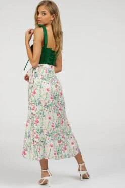 Daphne Heritage Green Cotton Corset Top With Straps -Corset Story SC 029 website 3