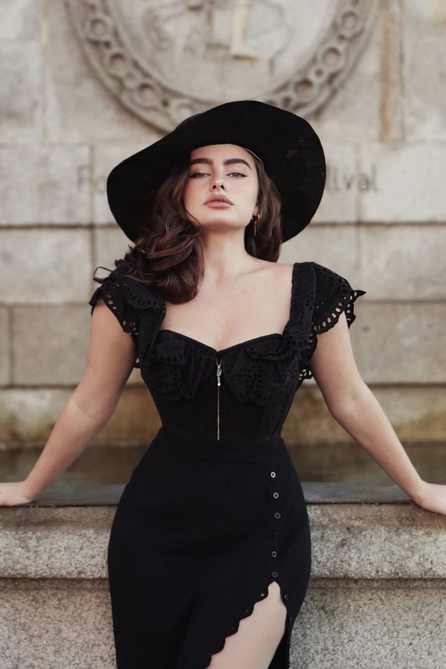 Alyssum Black Broderie Anglaise Cotton Corset Top With Double Frill Sleeves 13 Alyssum Black Broderie Anglaise Cotton Corset Top With Double Frill Sleeves - Image 13