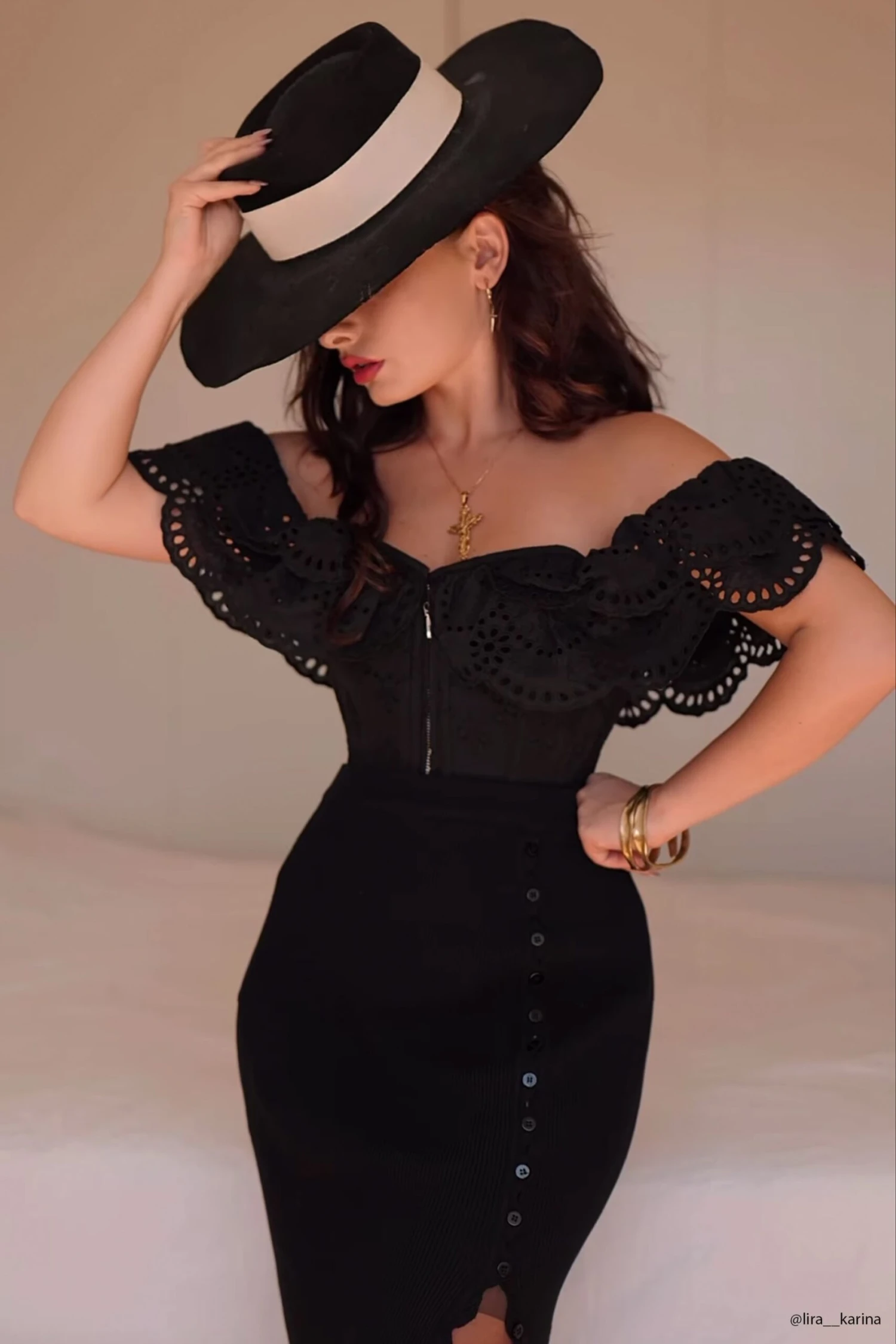 Alyssum Black Broderie Anglaise Cotton Corset Top With Double Frill Sleeves 12 Alyssum Black Broderie Anglaise Cotton Corset Top With Double Frill Sleeves - Image 12