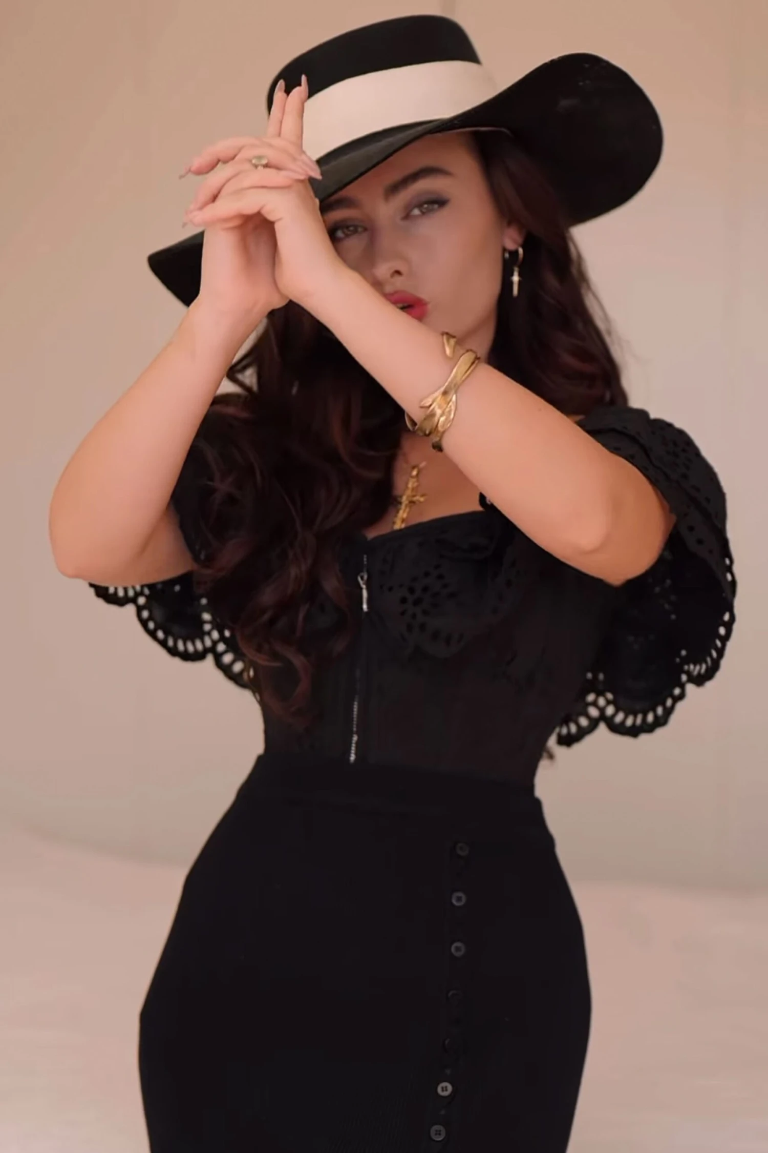 Alyssum Black Broderie Anglaise Cotton Corset Top With Double Frill Sleeves 9 Alyssum Black Broderie Anglaise Cotton Corset Top With Double Frill Sleeves - Image 9