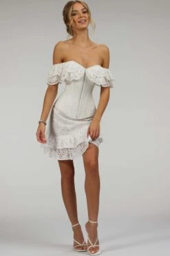 Alyssum White Broderie Anglaise Cotton Corset Top With Double Frill Sleeves 25 Alyssum White Broderie Anglaise Cotton Corset Top With Double Frill Sleeves -Corset Story SC 038 website 9