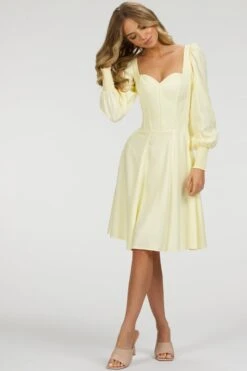 Sunflower Lemon Sorbet Corset Dress With Long Sleeves -Corset Story SC 057 website 3