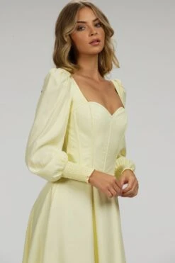 Sunflower Lemon Sorbet Corset Dress With Long Sleeves -Corset Story SC 057 website 5