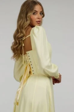 Sunflower Lemon Sorbet Corset Dress With Long Sleeves -Corset Story SC 057 website 8