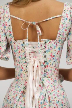 Gladiolus Ditsy Viscose Corset Dress With Puff Sleeves -Corset Story SC 059 website 7 3e1958b1 0722 414e 898e 9fb351721566