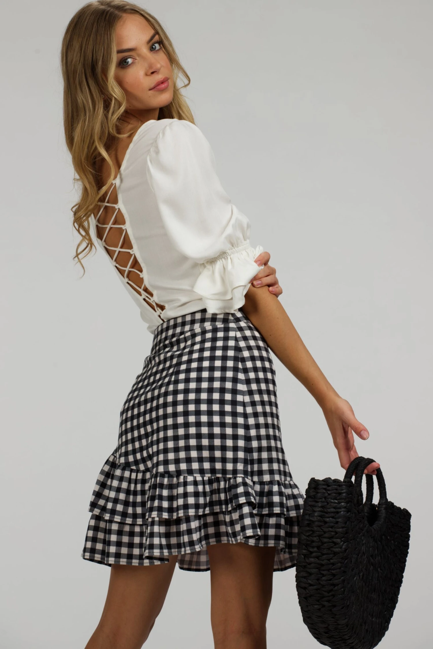 Liana White Viscose Corset-Inspired Backless Top 8 Liana White Viscose Corset-Inspired Backless Top - Image 8