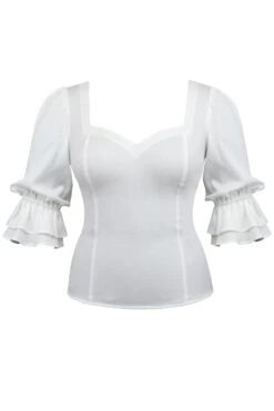 Liana White Viscose Corset-Inspired Backless Top