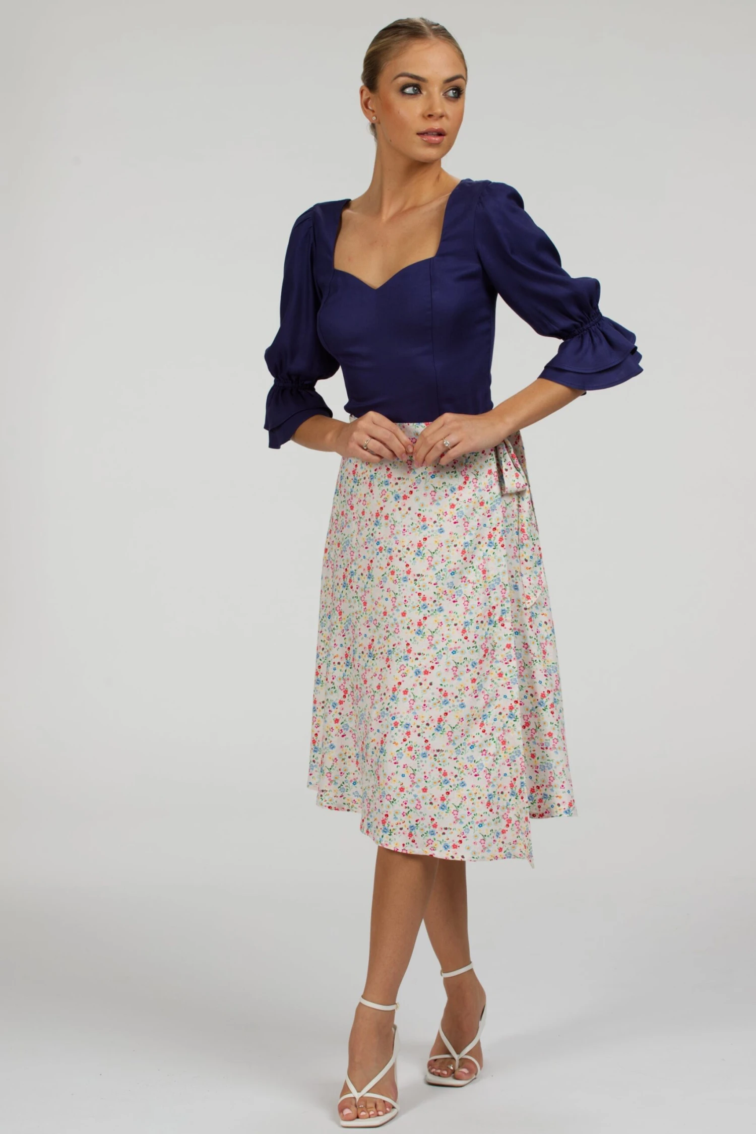 Liana Summer Navy Viscose Corset-Inspired Backless Top 16 Liana Summer Navy Viscose Corset-Inspired Backless Top - Image 16