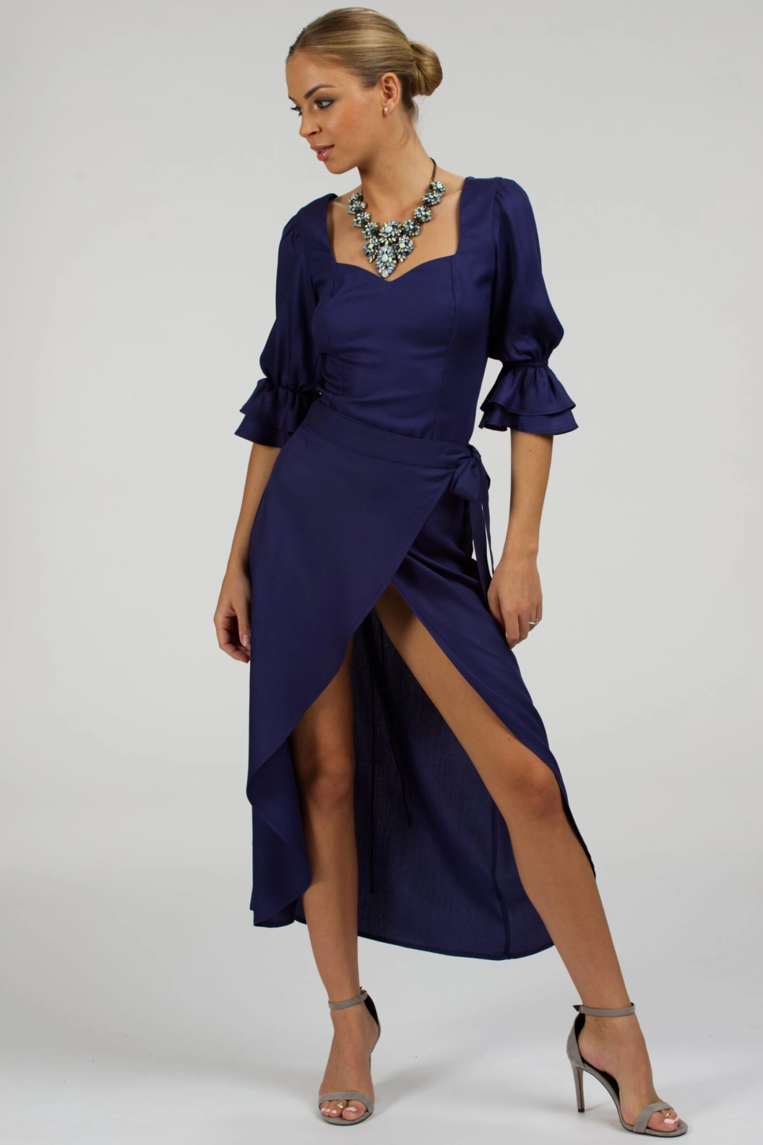 Liana Summer Navy Viscose Corset-Inspired Backless Top 4 Liana Summer Navy Viscose Corset-Inspired Backless Top - Image 4