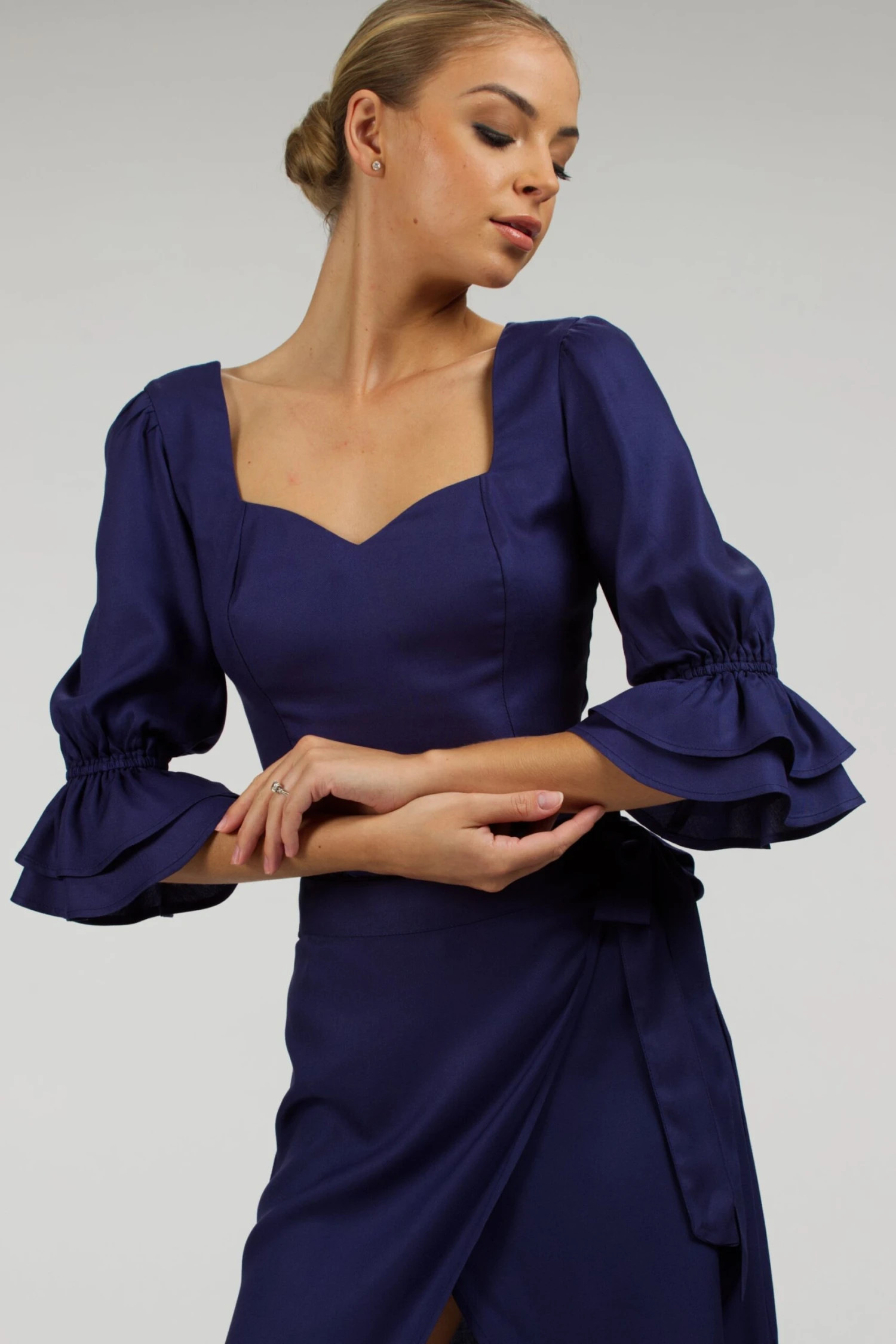 Liana Summer Navy Viscose Corset-Inspired Backless Top 2 Liana Summer Navy Viscose Corset-Inspired Backless Top - Image 2