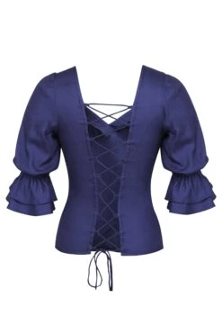 Liana Summer Navy Viscose Corset-Inspired Backless Top 27 Liana Summer Navy Viscose Corset-Inspired Backless Top -Corset Story SC 0792