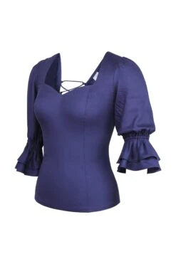 Liana Summer Navy Viscose Corset-Inspired Backless Top 28 Liana Summer Navy Viscose Corset-Inspired Backless Top -Corset Story SC 0793