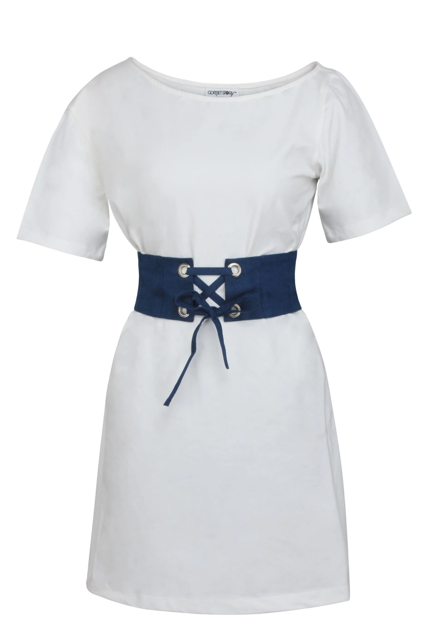 Violet Blue Chambray Corset Style Belt 2 Violet Blue Chambray Corset Style Belt - Image 2