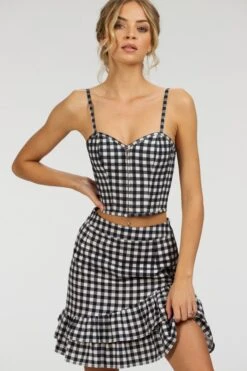 Sammy Black Gingham Cotton Skirt With Asymmetric Frill -Corset Story SC 084 website 12 59e6dedf ac1b 43e6 9950 8695fe0b12cd