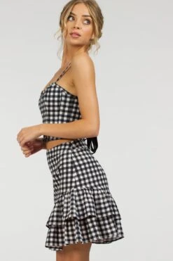 Sammy Black Gingham Cotton Skirt With Asymmetric Frill -Corset Story SC 084 website 14 bb636b6c 3973 42b6 af1e 3c5762011bff