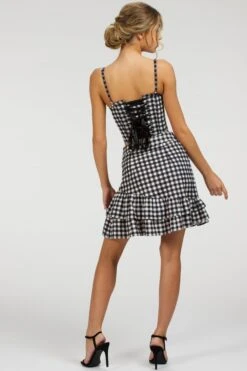 Sammy Black Gingham Cotton Skirt With Asymmetric Frill -Corset Story SC 084 website 15 e8b74861 cf76 4fbc a09b fddfa8edb61b