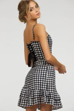 Sammy Black Gingham Cotton Skirt With Asymmetric Frill -Corset Story SC 084 website 16 cdb2d507 8ada 4e83 9276 348427abd571