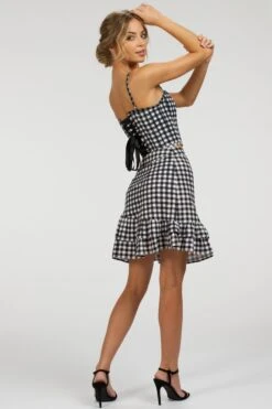 Sammy Black Gingham Cotton Skirt With Asymmetric Frill -Corset Story SC 084 website 17 670e6e35 67da 4d6f b69f 111a63ae46a1