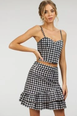Sammy Black Gingham Cotton Skirt With Asymmetric Frill -Corset Story SC 084 website 19 2f59c46d 1d3f 405f 8c00 ddccf37be391