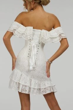 Sammy White Broderie Anglaise Cotton Skirt With Asymmetric Frill -Corset Story SC 088 website 13