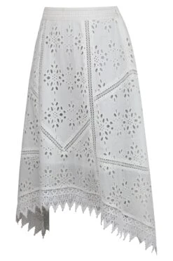 Jasmine White Broderie Anglaise Cotton Handkerchief Skirt -Corset Story SC 0913