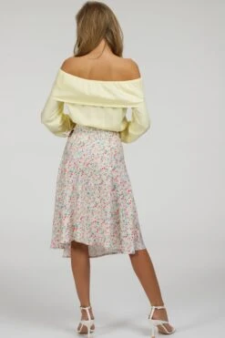 Rosalie Lemon Sorbet Viscose Cropped Bardot Neckline Top -Corset Story SC 092 website 20