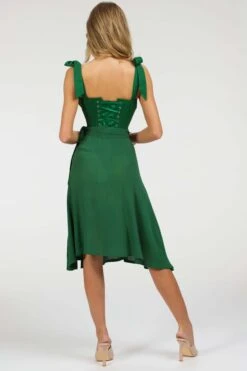Agapanthus Heritage Green Rayon Asymmetric Wrap Skirt -Corset Story SC 093 website 10