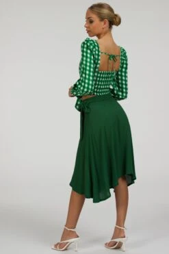 Agapanthus Heritage Green Rayon Asymmetric Wrap Skirt -Corset Story SC 093 website 15