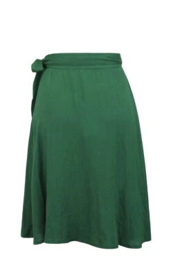 Agapanthus Heritage Green Rayon Asymmetric Wrap Skirt -Corset Story SC 0932