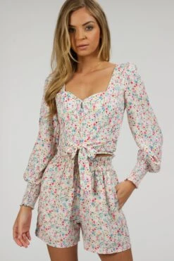 Calla Ditsy Viscose Elasticated Paperbag Shorts -Corset Story SC 101 website 30