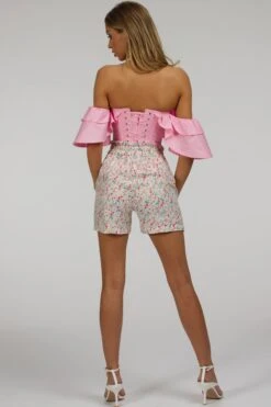 Calla Ditsy Viscose Elasticated Paperbag Shorts -Corset Story SC 101 website 4