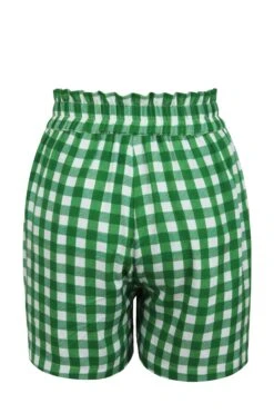Calla Gingham Green Viscose Elasticated Paperbag Shorts -Corset Story SC 1022 b6b1a044 3e6c 45d8 84e4 2cc0b41526d3