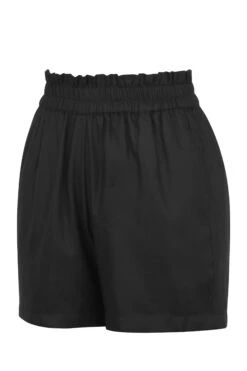 Calla Black Viscose Elasticated Paperbag Shorts -Corset Story SC 1033